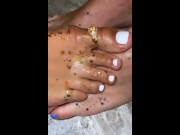 Preview 1 of playing with my bestfriends sexy oiled up feet