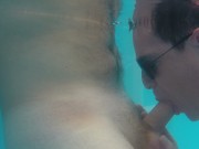 Preview 1 of cock sucked under water by the pool boy