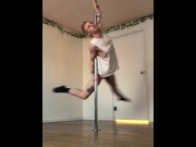 Preview 6 of pole dancing trans twink flashing asshole
