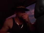 Preview 3 of Girl Gives A Guy A Blowjob In The Car Before They Get Home And Fuck