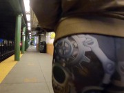 Preview 2 of Wife in see through leggings walking in public visible thong