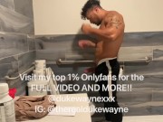 Preview 3 of Pissing in the gym bathroom then cumming