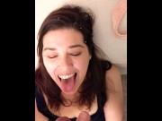 Preview 2 of Just a facial - Shy Lynn tongue out massive facial spray