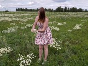 Preview 1 of Blonde Horny in Nature and Fingering in the Field
