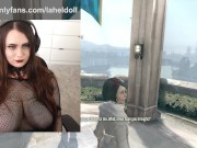 Preview 3 of Big Titty Goth Girl Plays Games Nude (DISHONORED NAKED LETSPLAY) Part 1