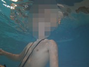 Preview 2 of Naked swim and cum with metal cockring and plug