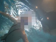 Preview 3 of Naked swim and cum with metal cockring and plug