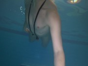 Preview 6 of Naked swim and cum with metal cockring and plug