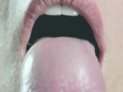 Preview 1 of Close up sensual tongue blowjob