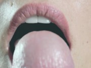 Preview 2 of Close up sensual tongue blowjob