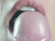 Preview 3 of Close up sensual tongue blowjob
