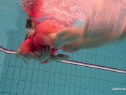 Preview 4 of Firm big tits and red dress underwater on Duna Bultihalo