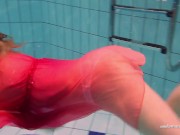 Preview 5 of Firm big tits and red dress underwater on Duna Bultihalo