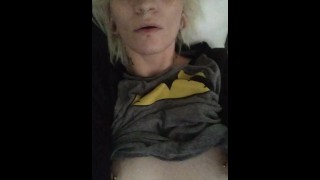Hairy Inked Blonde Hottie Cums on Dildo Fuck n Suck