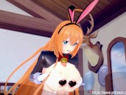 Preview 4 of Princess Connect - Reverse Bunny Girl Pecorine Titjob and Anal Creampie