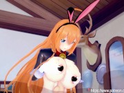 Preview 5 of Princess Connect - Reverse Bunny Girl Pecorine Titjob and Anal Creampie