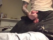 Preview 1 of Straight teen strip tease stroking cock and flashes hairy asshole