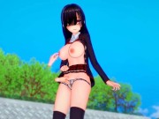 Preview 2 of 【Hentai Game Koikatsu！】Black hair girl is rubbed her boobs. And sex.(Anime 3DCG video)
