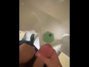 Preview 1 of Horny 18 Year old jerks off in public urinal