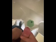 Preview 2 of Horny 18 Year old jerks off in public urinal