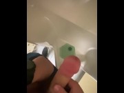 Preview 4 of Horny 18 Year old jerks off in public urinal