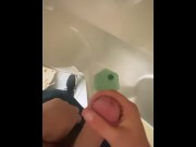 Preview 6 of Horny 18 Year old jerks off in public urinal