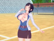 Preview 1 of 【エロゲーコイカツ！】爆乳保健の先生のおっぱい揉みまくりH！巨乳仁王立ち手コキ・フェラ・パイズリ・正常位・バック(アニメ3DCG動画)[Hentai Game Koikatsu! ](Anime 3D