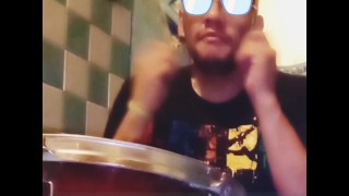 Goddess Carmen plays drums (crush video)