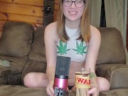 Preview 3 of Stoner Grilfriend Smokes a Joint With You and Touches Her Pink Pussy (Roleplay) - IzzyHellbourne