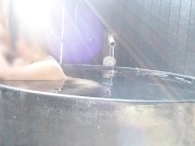 Preview 5 of a neat and clean girl was fucked hard by her  boyfriend in the public spa