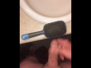 Preview 1 of HAIR FETISH? Just ask me to Cum on my wifes hair, I just Jizzed all over her hair brush this morning
