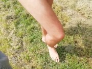 Preview 5 of Barefoot naked walk and cum in public forest in the Netherlands