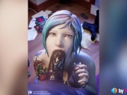 Preview 2 of Chloe BBC Blowjob (with sound, loop) life is strange, 3d animation