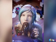 Preview 3 of Chloe BBC Blowjob (with sound, loop) life is strange, 3d animation