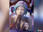 Preview 5 of Chloe BBC Blowjob (with sound, loop) life is strange, 3d animation