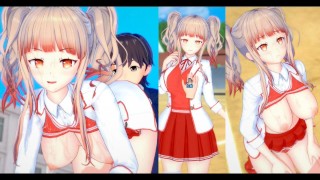 [Hentai Game Koikatsu!] Big tits mysterious schoolgirl is rubbed her boobs.And sex. (Anime 3DCG