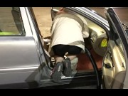 Preview 4 of Milf vacuums car in crotchless yoga pants