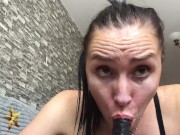 Preview 2 of Zetration brunette missed the cock so much that she swallowed it down her throat! Sexy video with a