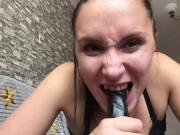 Preview 4 of Zetration brunette missed the cock so much that she swallowed it down her throat! Sexy video with a