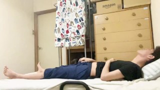 A kinky Japanese student is praised  his body and cock by a straight guy on a video call.[Kent-JP]
