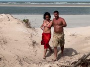 Preview 4 of Outdoor Orgy At The Beach! Two Couples Get It On!