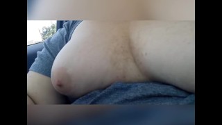 Flasing my tits while driving