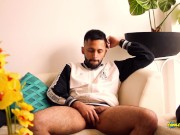 Preview 1 of Horny Latino Jerking His Big Uncut Cock Really Hot Until He Cums Handsfree Close To The Cam