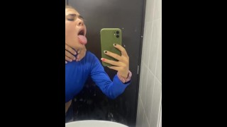 Girl gets fucked in public school bathroom