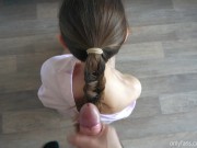 Preview 3 of A submissive girl gets a load of sperm on a thick braid. - Nice Foxy