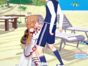 Preview 1 of Anime Sword art online Asuna gets FUCKED on the beach.