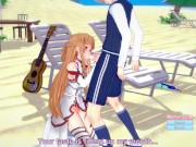 Preview 2 of Anime Sword art online Asuna gets FUCKED on the beach.