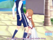 Preview 3 of Anime Sword art online Asuna gets FUCKED on the beach.