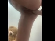 Preview 5 of Petite girl getting her asshole destroyed by a big dildo