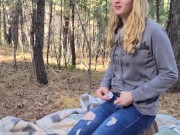 Preview 2 of Little Whore Gets Fucked In The Woods!!!